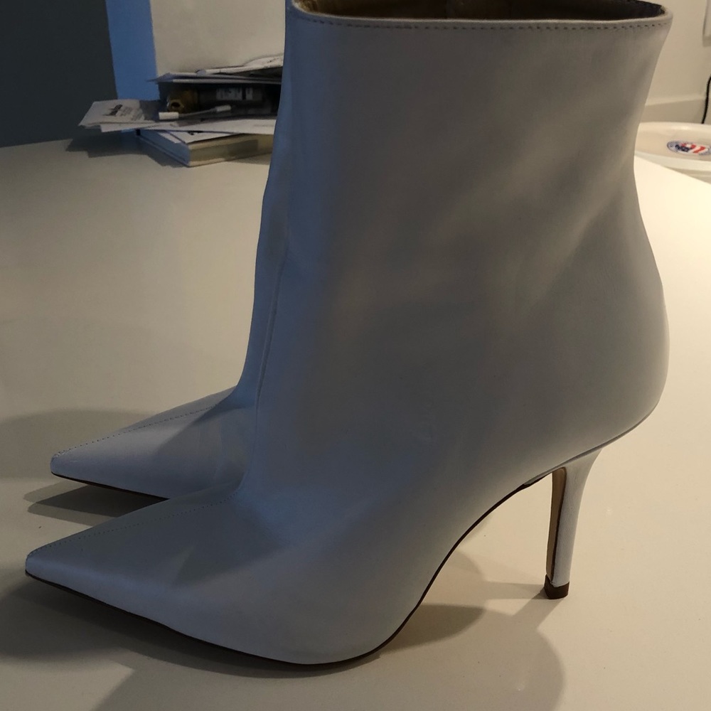 SOLD White Leather Zara Boots